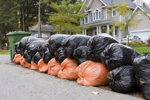 Residential property undergoing renovation with waste clearance